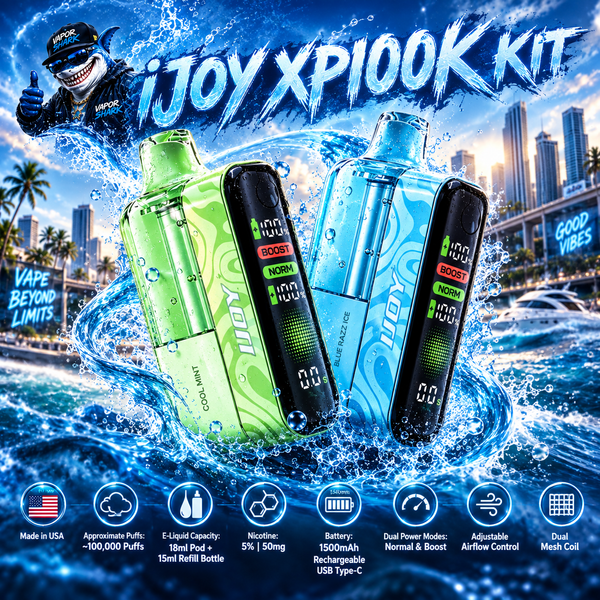 iJoy XP 100K Refillable Disposable KIT - Disposable Vapes