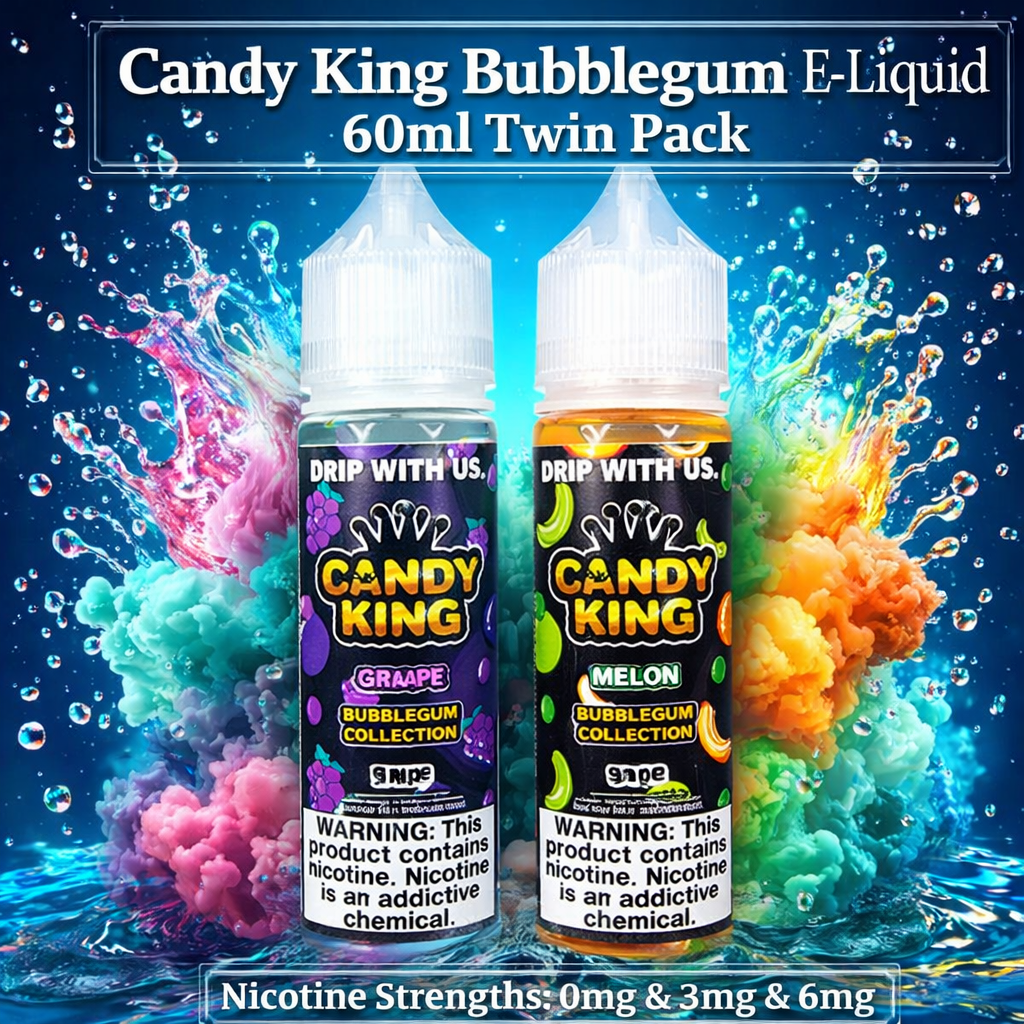 Candy King Bubblegum E-Liquid 60ml Twin Pack
