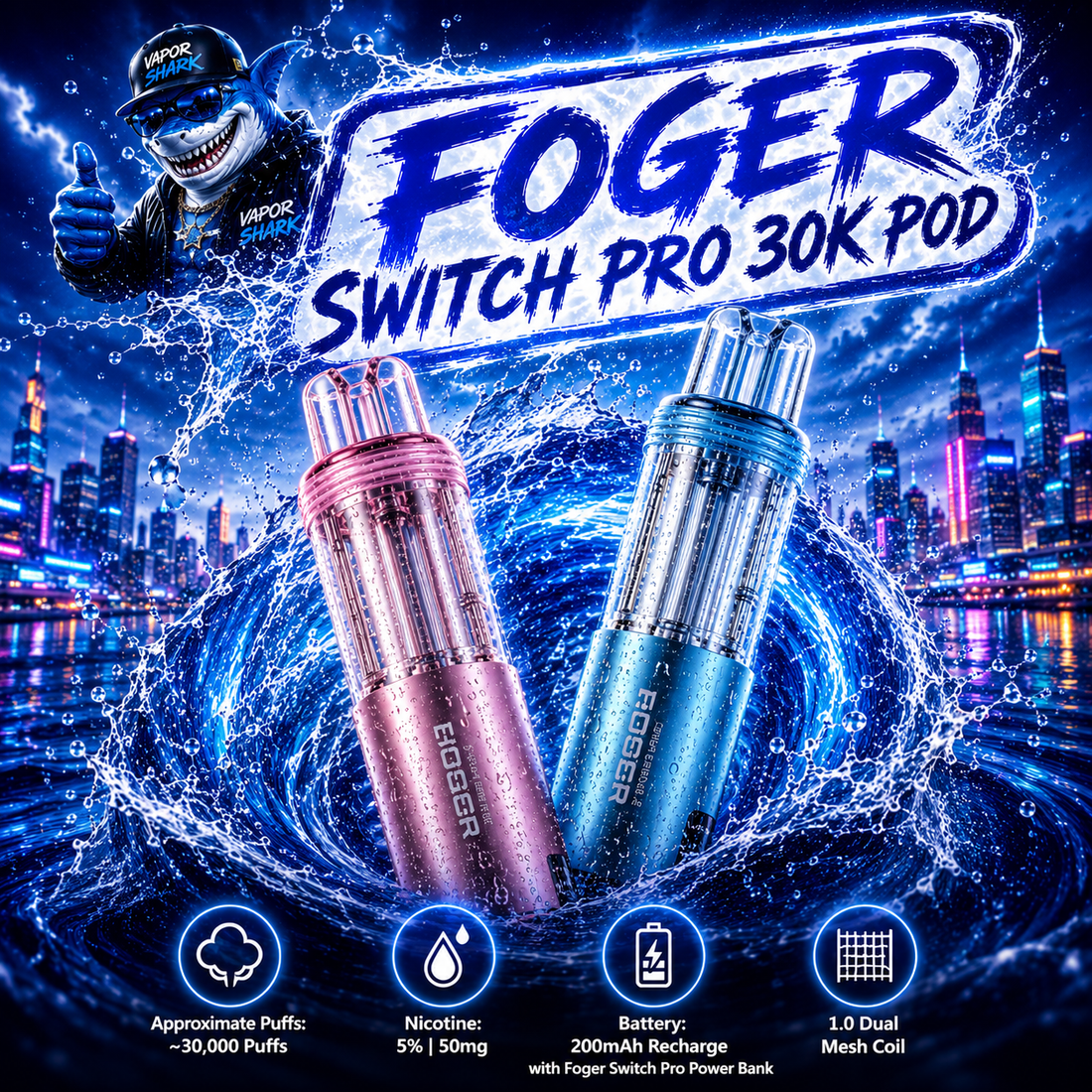 Load image into Gallery viewer, Foger Switch Pro 30K POD TEXAS COMPLIANT AVAILABLE

