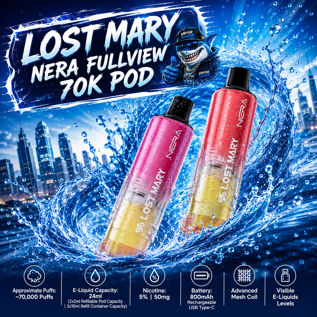 Load image into Gallery viewer, Lost Mary Nera Fullview 70K POD
