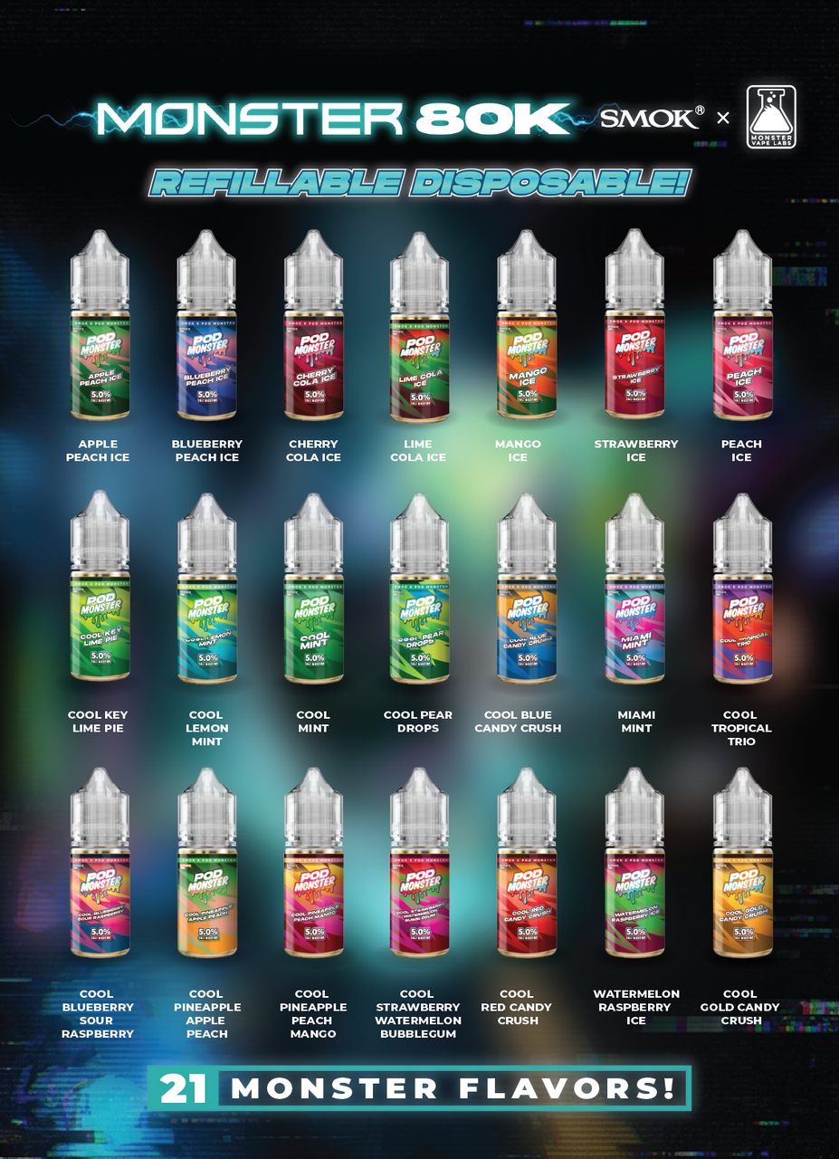 Monster 80K Refillable Disposable