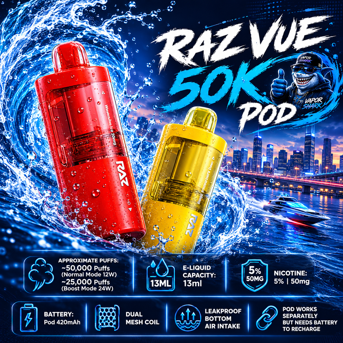Load image into Gallery viewer, RAZ VUE 50K Pod
