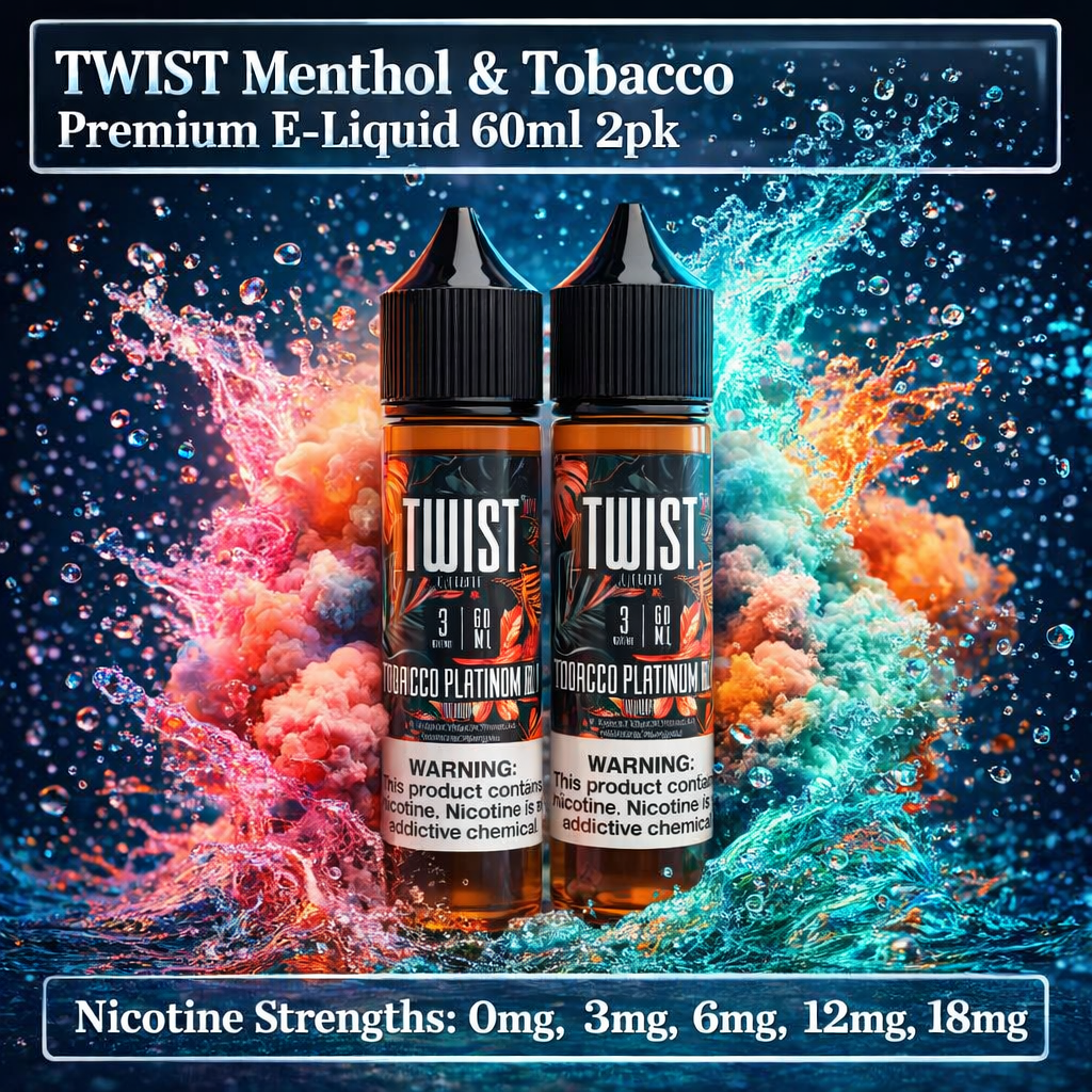 TWIST Menthol & Tobacco Premium E-Liquid 60ml 2pk