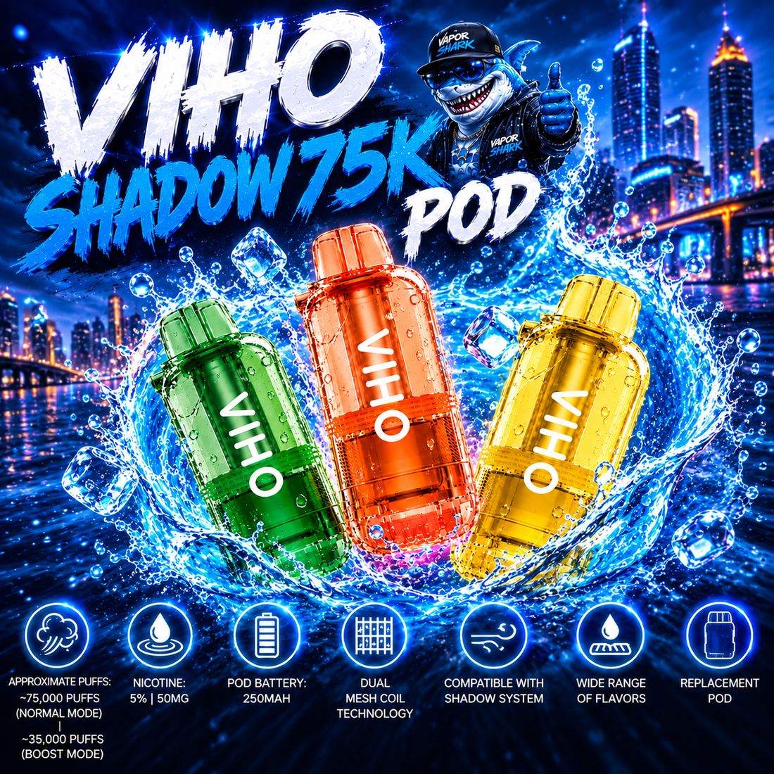 Load image into Gallery viewer, VIHO Shadow 75K POD
