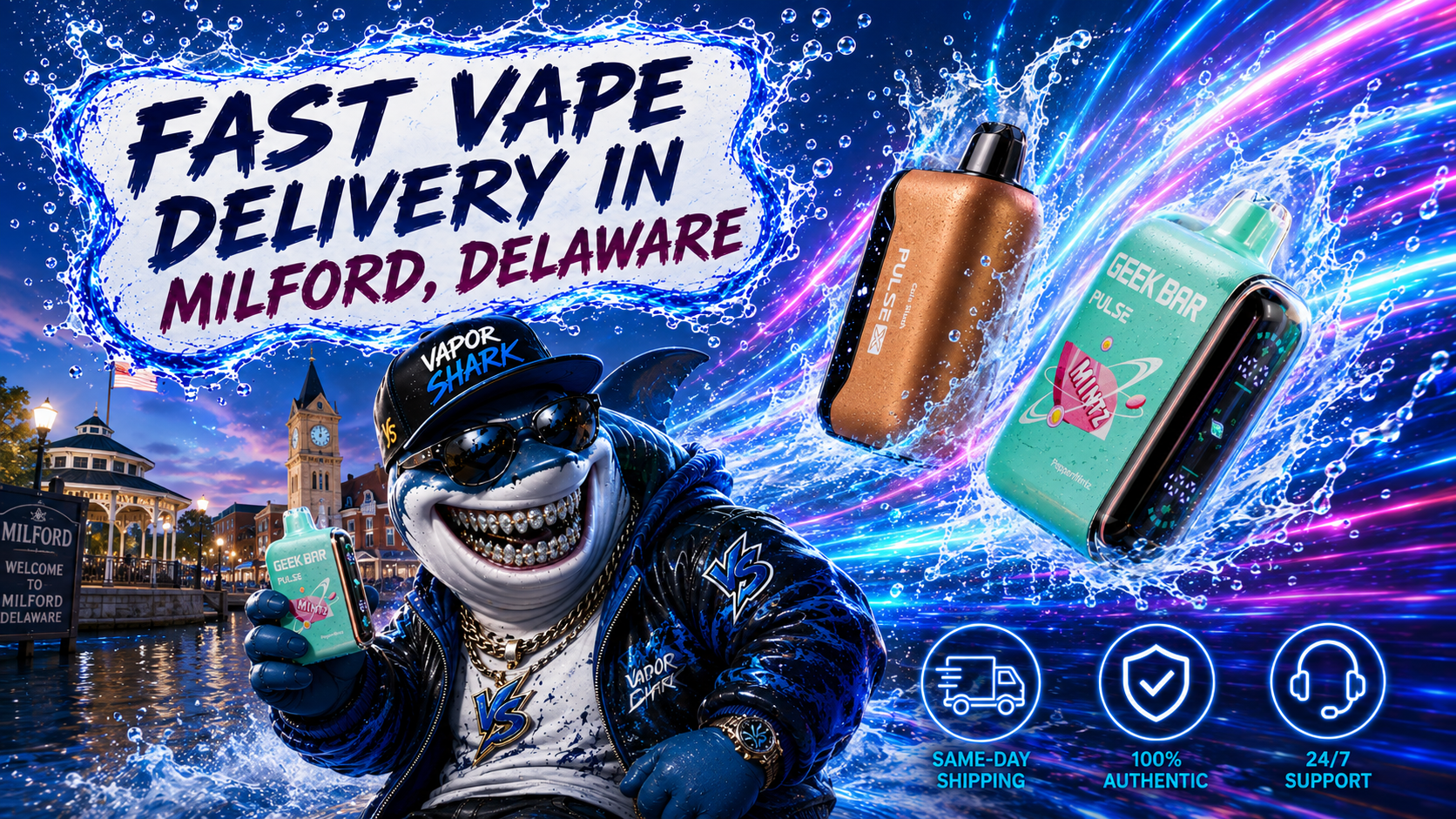 Turquoise GEEK BAR PULSE MIXYZ vape device with bronze PULSE unit.