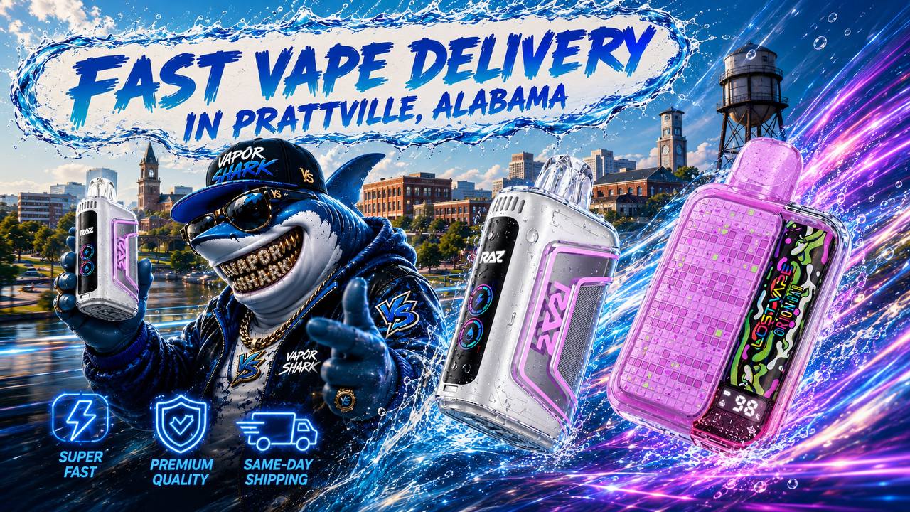 Three colorful disposable vape devices with modern displays, surrounded by dynamic water splashes and neon effects.