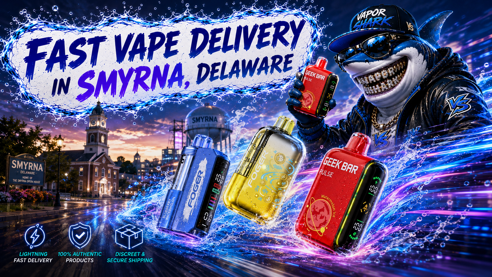 Red GEEK BAR PULSE vape device with blue and yellow FOGER units.