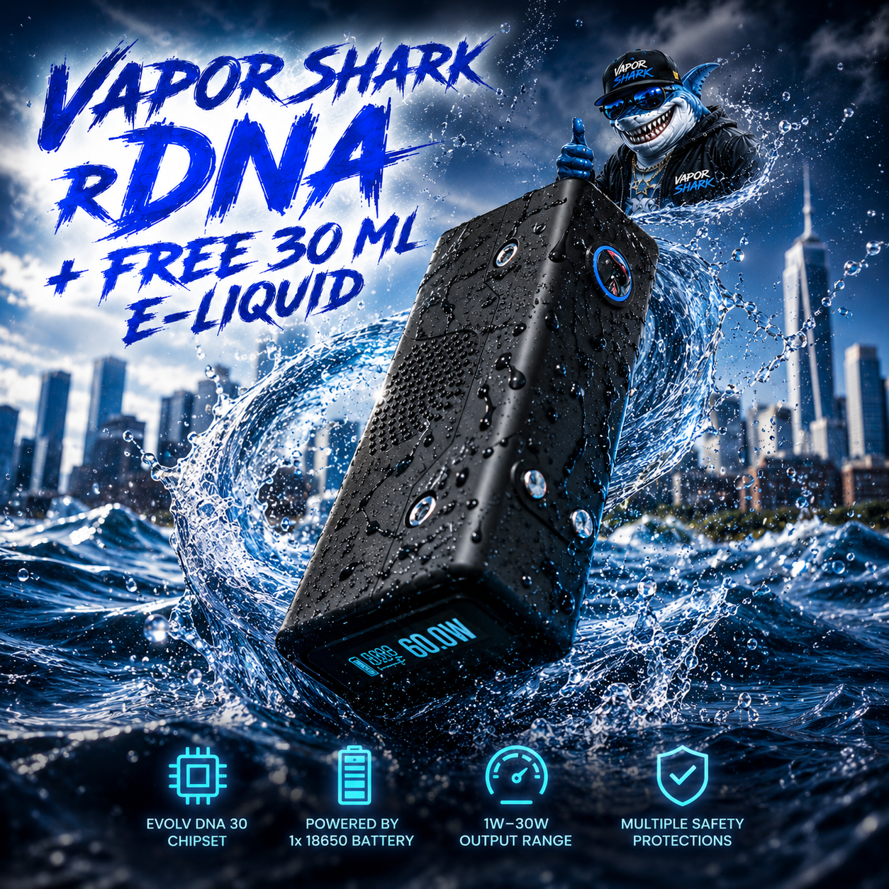 Vapor Shark rDNA + FREE 30 ML E-Liquid