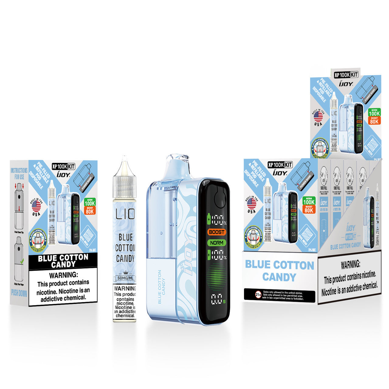 iJoy XP100K Refillable Disposable KIT TEXAS COMPLIANT