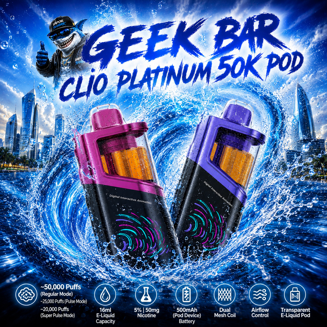 Load image into Gallery viewer, Geek Bar CLIO Platinum 50K POD
