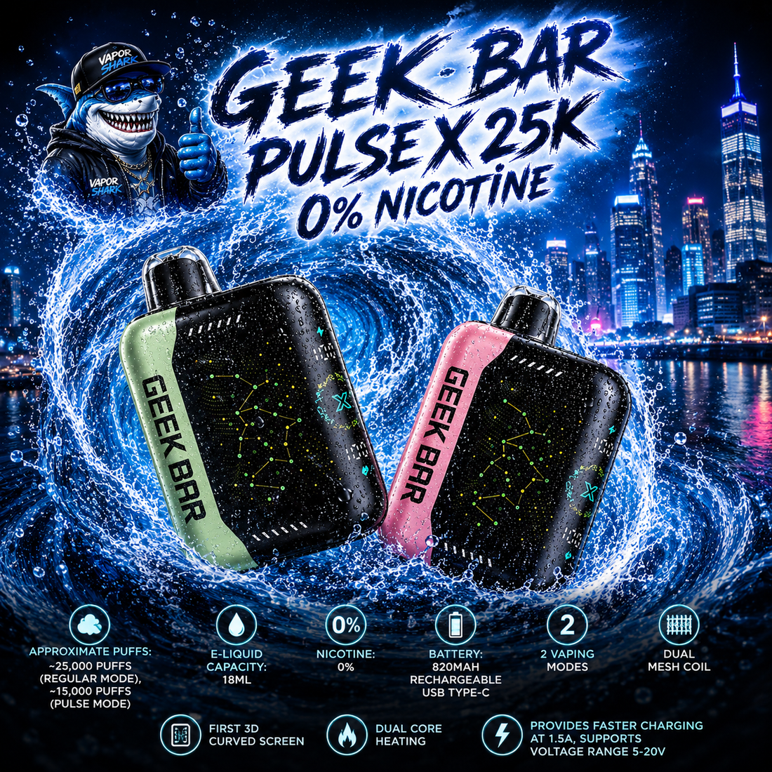 Load image into Gallery viewer, Geek Bar PULSE X 25K 0% Nicotine
