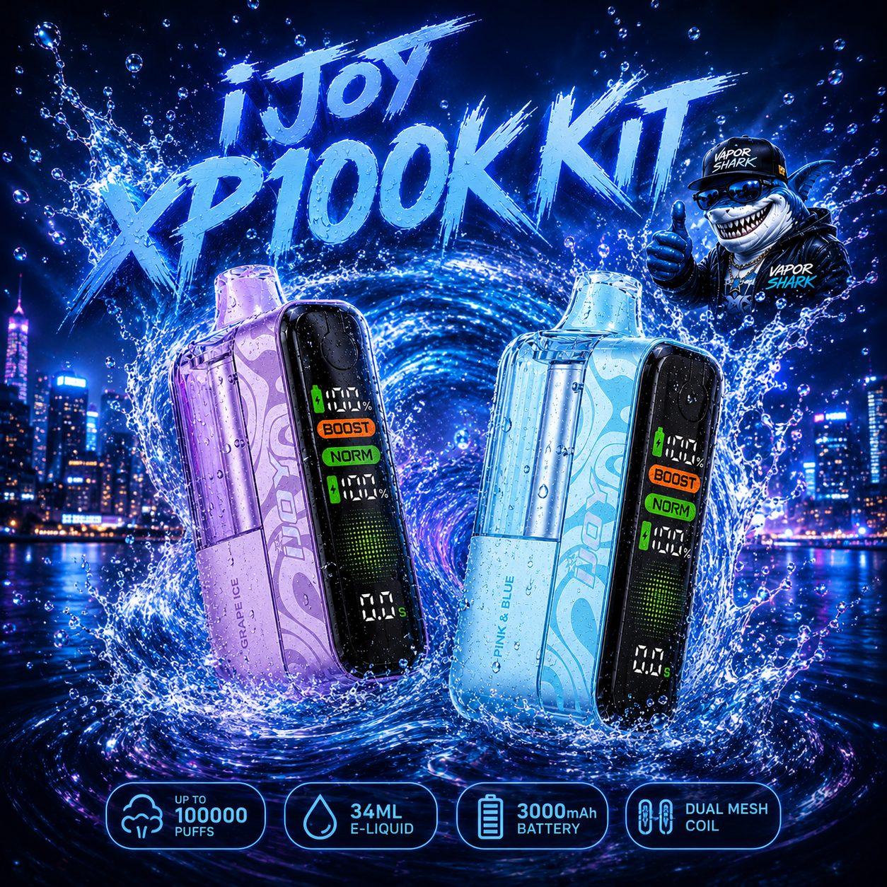 iJoy XP100K Refillable Disposable KIT TEXAS COMPLIANT