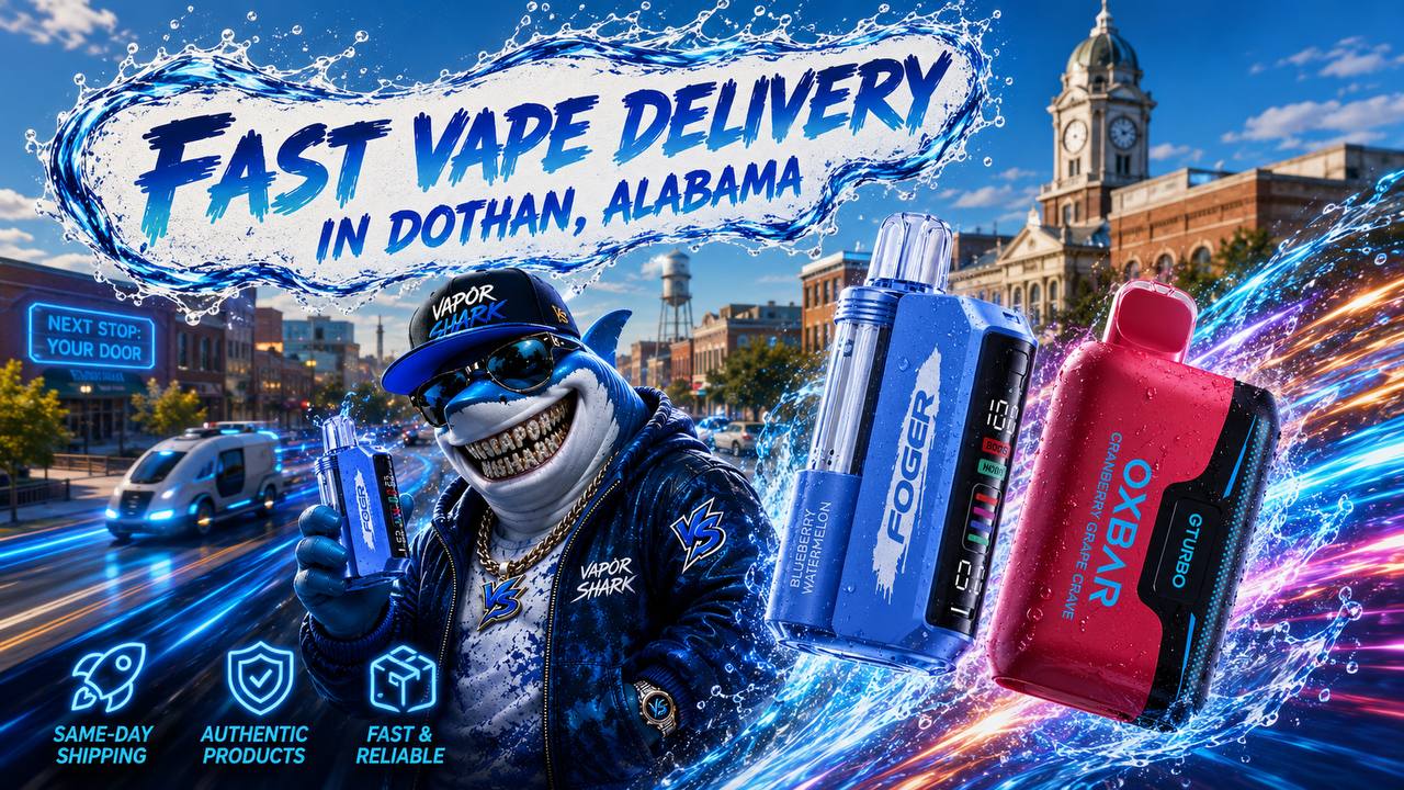 Blue and pink disposable vape devices with compact rectangular designs and digital displays.
